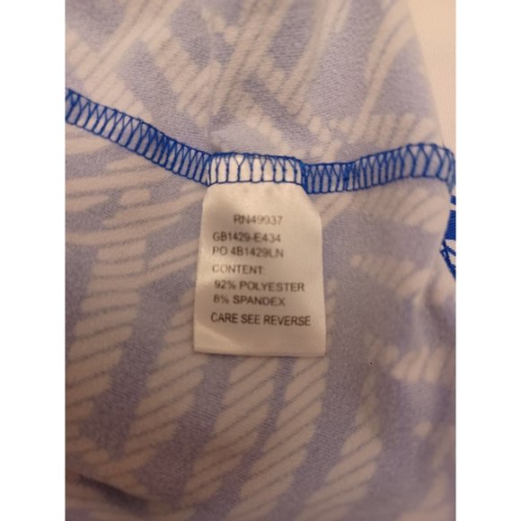 TAIL Golf Top Womens Sz M Blue Leafy Floral Long Sleeve 1/4 Zip Stretch Active - Picture 9 of 10